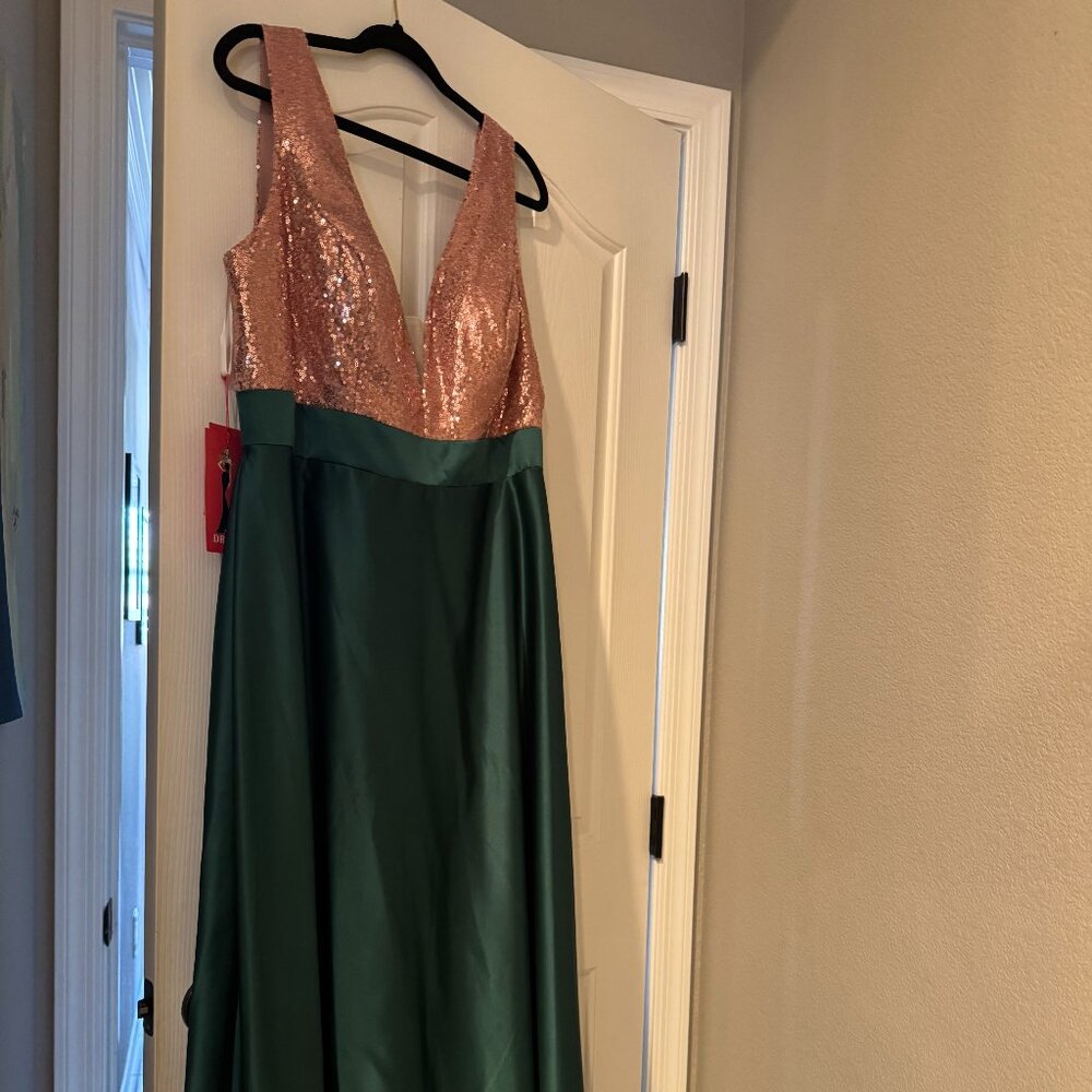 Pink Sequin and Green Ballgown